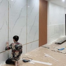 Thi công tấm nhựa giả đá tại Làng Đại Học