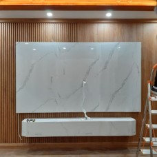 Thi công vách TV phòng khách tại Tân Đông Hiệp