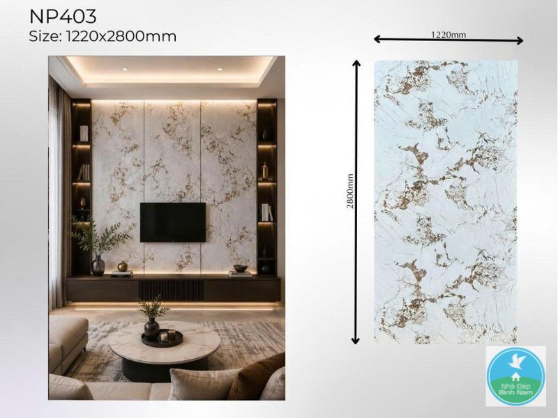 Tấm ốp đa năng sợi than tre vân đá