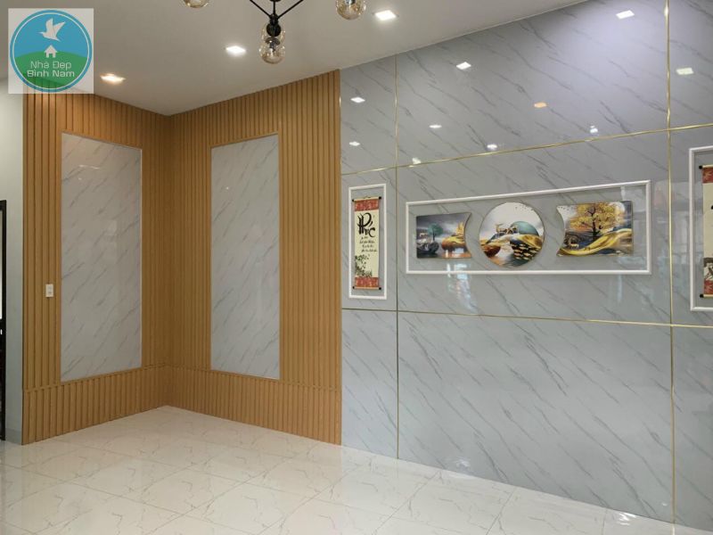 Tấm ốp tường PVC kết hợp lam sóng nhựa giả gỗ Tấm ốp tường PVC kết hợp lam sóng nhựa giả gỗ