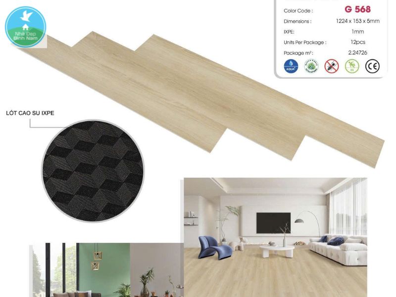 Sàn nhựa hèm khóa đế cao su