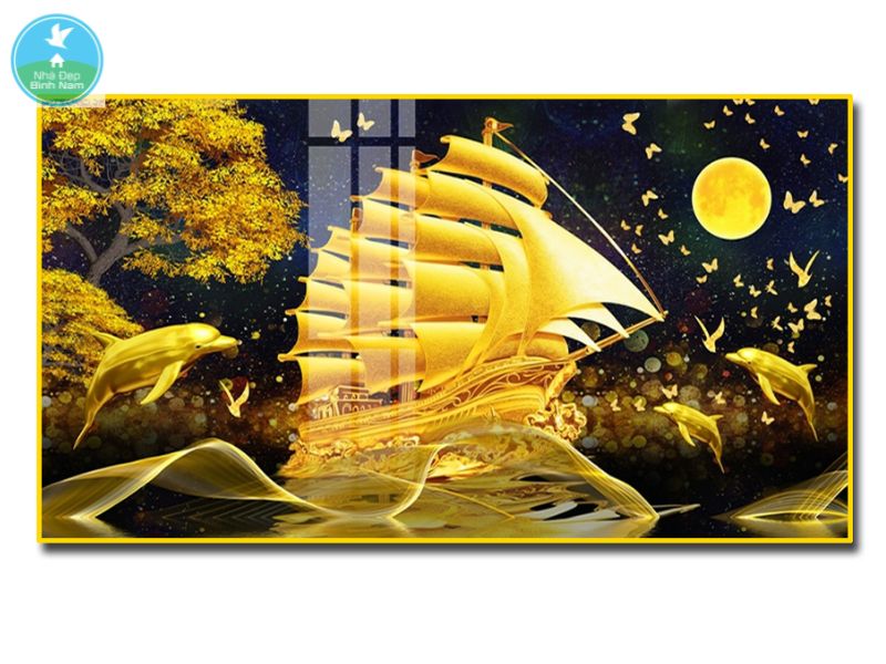 Trang trí phòng khách bằng tranh tráng gương phong thủy Trang trí phòng khách bằng tranh tráng gương phong thủy