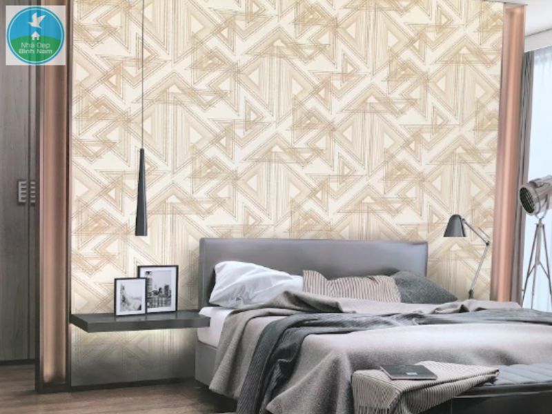Giấy dán tường đơn sắc trang trí phòng ngủ