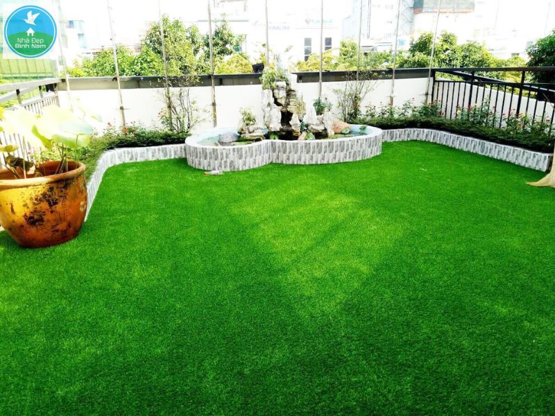 Thảm cỏ ứng dụng linh hoạt trong nhiều khu vực