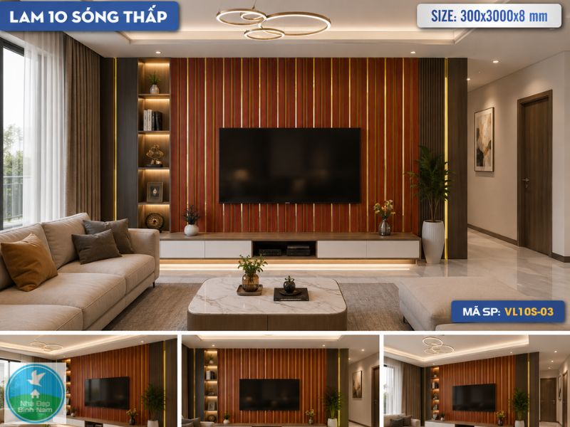Lam sóng ốp vách phòng khách Lam sóng ốp vách phòng khách