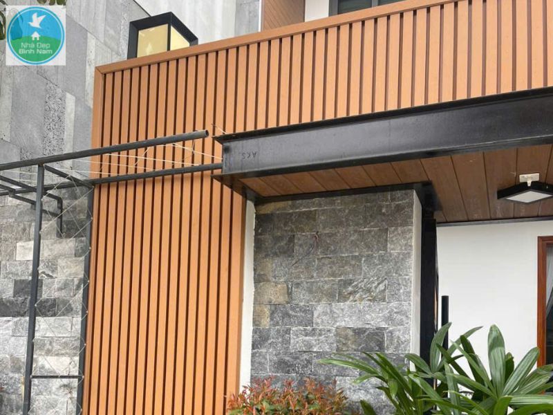 Lam sóng gỗ nhựa ốp mái hiên 