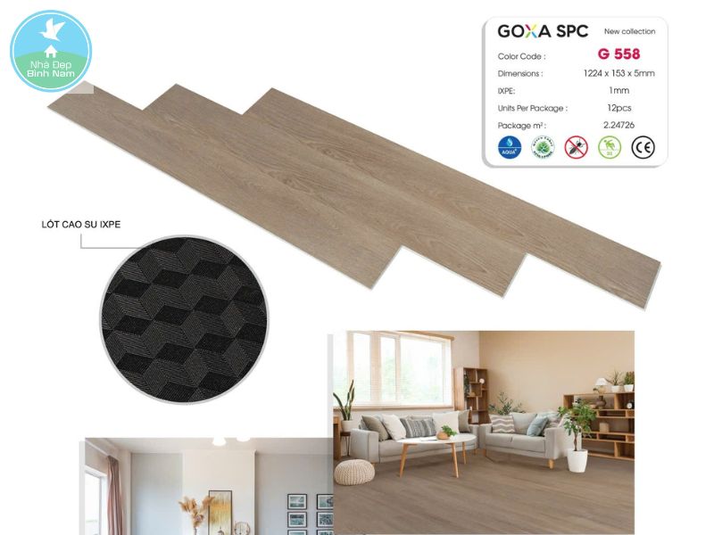 Sàn nhựa hèm khóa đế cao su