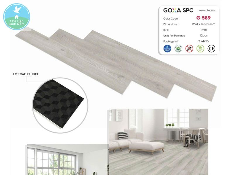 Sàn nhựa hèm khóa đế cao su Sàn nhựa hèm khóa đế cao su