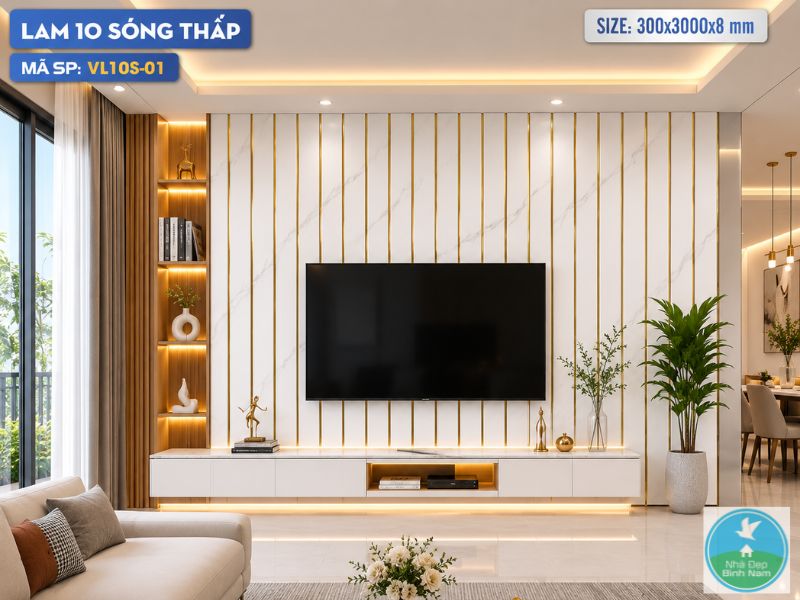 Lam sóng ốp vách phòng khách Lam sóng ốp vách phòng khách