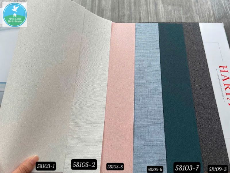 Giấy dán tường đơn sắc trang trí phòng ngủ