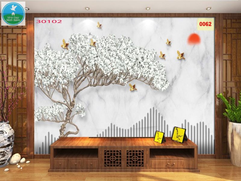 Tranh 3D dán tường phong cảnh thiên nhiên