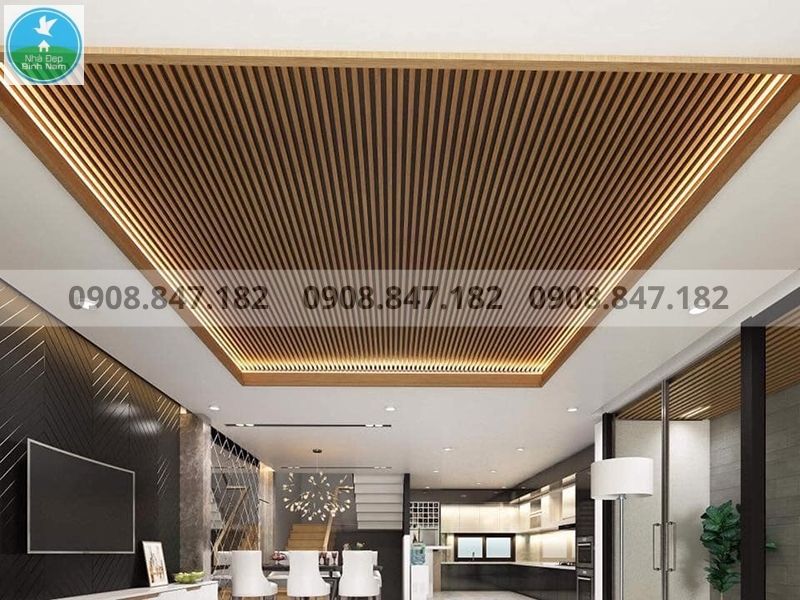 Trần nhôm lam sóng ngoài trời 