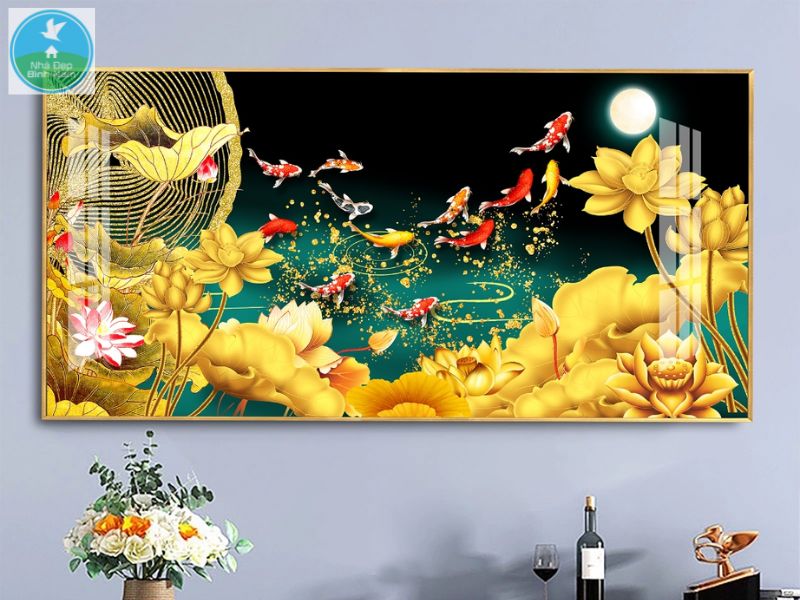 Tranh tráng gương phong thủy treo tường phòng khách