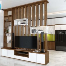 Thi công lam hộp nhựa trang trí vách cầu thang tại Quận 12