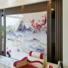 Thi công tranh tráng gương khổ lớn tại Linh Trung