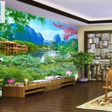 Sản xuất tranh lụa dán tường 3D - 5D rẻ, đẹp tại Dĩ An